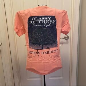 Simply Southern Peach Tee, size M